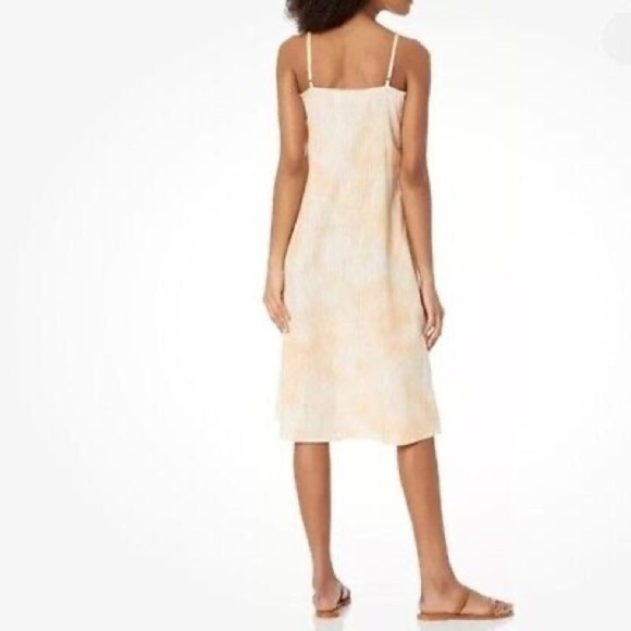 Roxy Wild Ties Midi Dress- Orange Tie Dye Cotton Sundress- Size Small - Picture 3 of 12